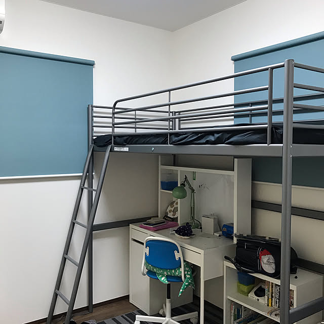 イケア IKEA ロフトベット SVARTAロフトベッドフレーム シルバーカラー