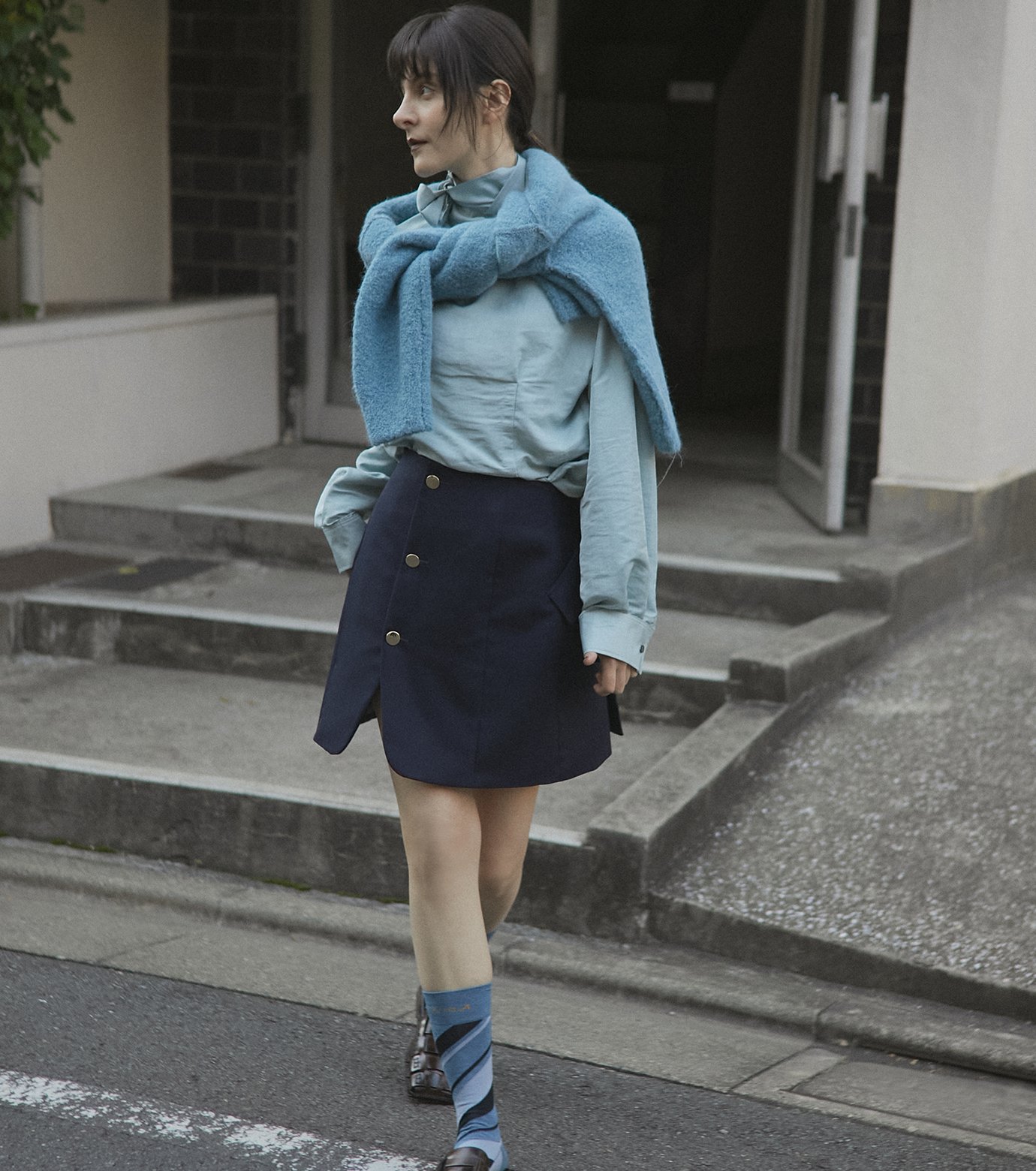 ル シェル ブルー - LE CIEL BLEU | Bow Tie Blouse-Blue-36の通販