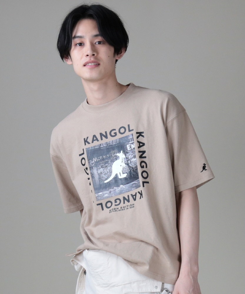 ビッグフォトプリントTシャツ メンズ(M ベージュ): トップス｜Right-on