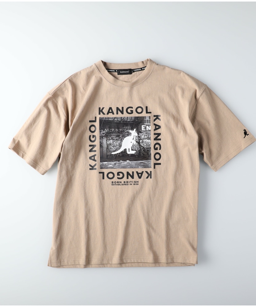 ビッグフォトプリントTシャツ メンズ(M ベージュ): トップス｜Right-on