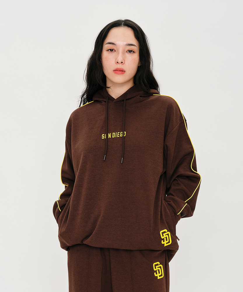刺繍ロゴスウェットパーカー(セットアップ対応)(M ブラウン): トップス