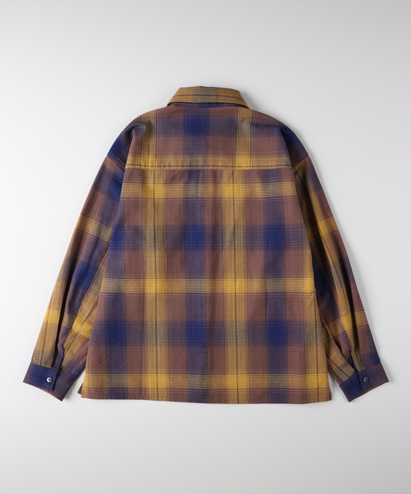 オーバーサイズチェックシャツジャケット(M ブルー): トップス｜Right