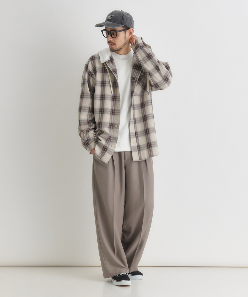 フード付きチェックシャツ(S ブルー): トップス｜Right-on公式