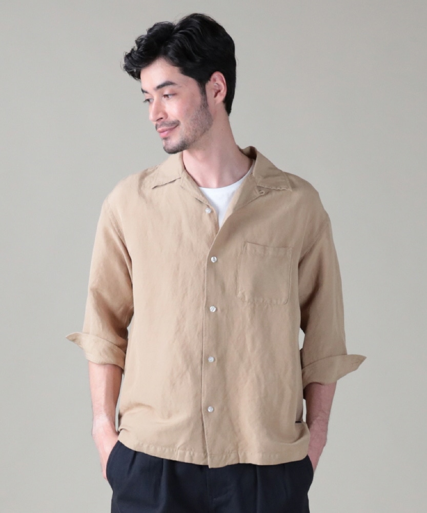 オープンカラー7分袖シャツ メンズ(S オフシロ): トップス｜Right-on