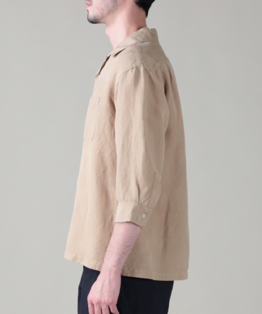 オープンカラー7分袖シャツ メンズ(S オフシロ): トップス｜Right-on