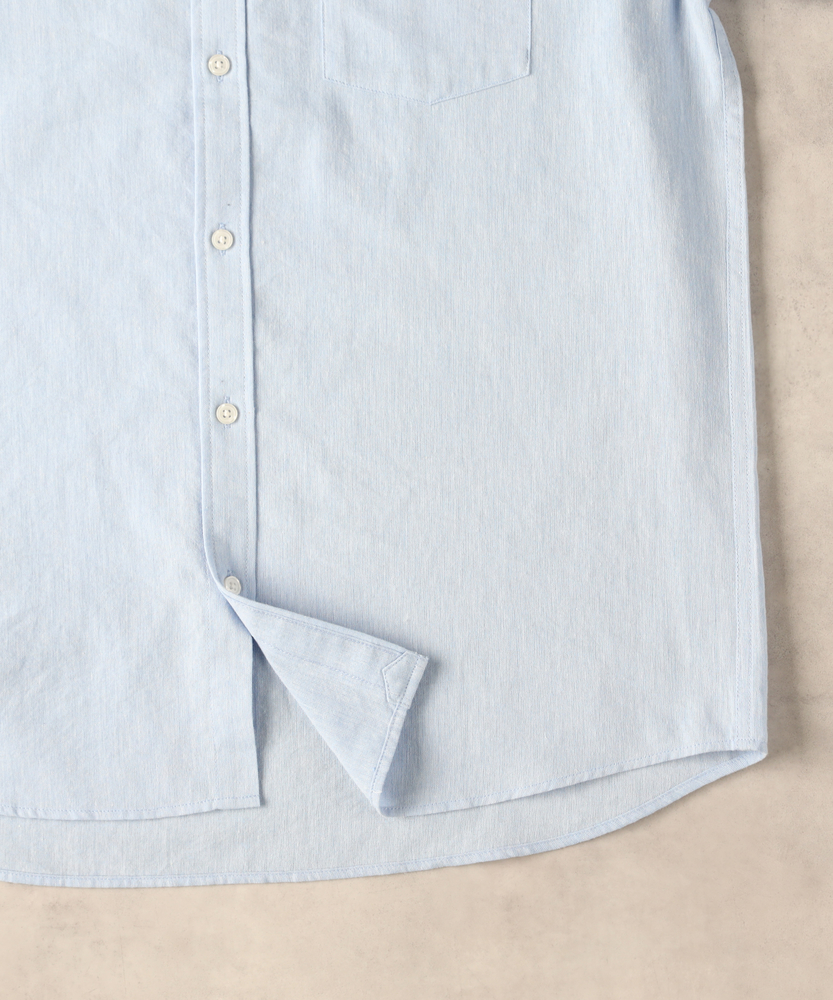 COOL MAX」麻混七分シャツ(S サックス): トップス｜Right-on公式