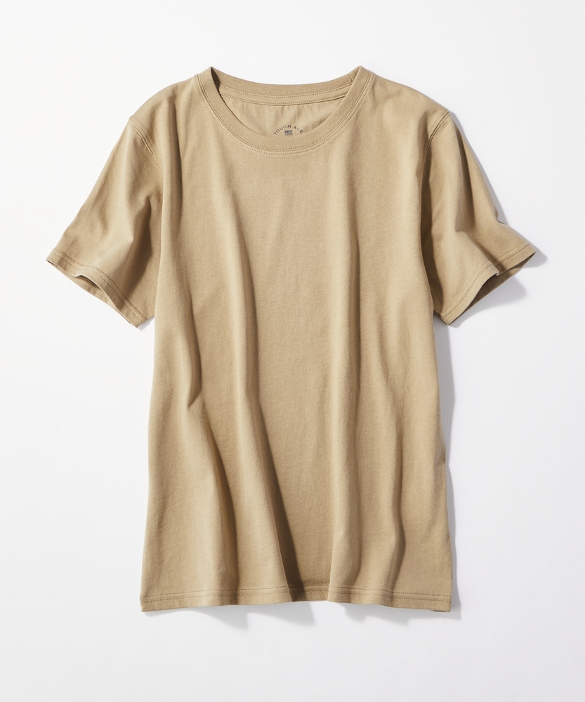 TOUGH AGE」無地クルーネック半袖Tシャツ ウィメンズ(S ベージュ