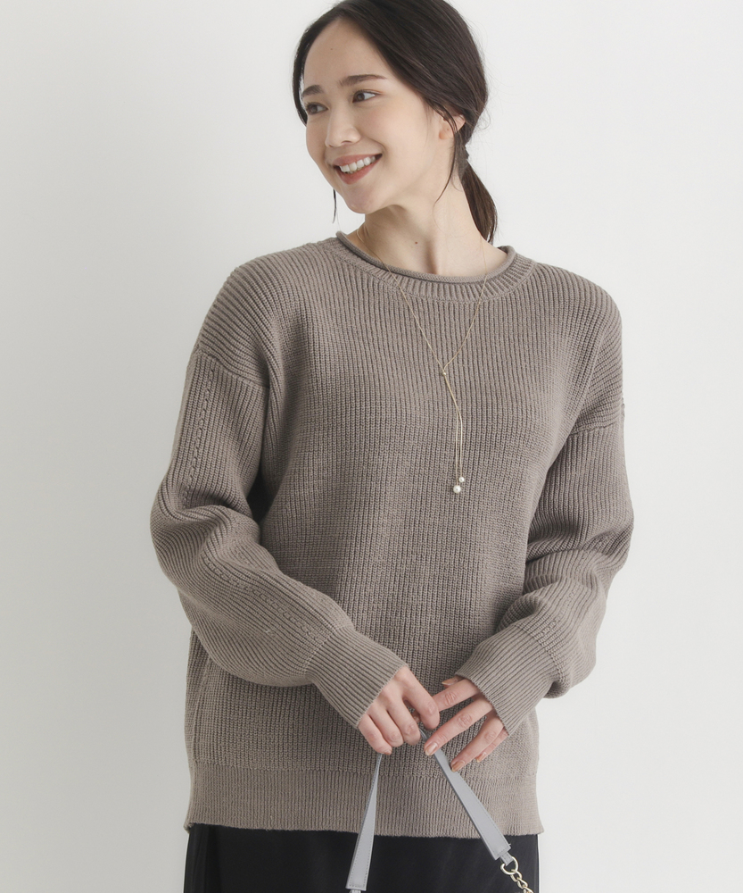 畦編みクルーネックセーター(S キナリ): トップス｜Right-on公式