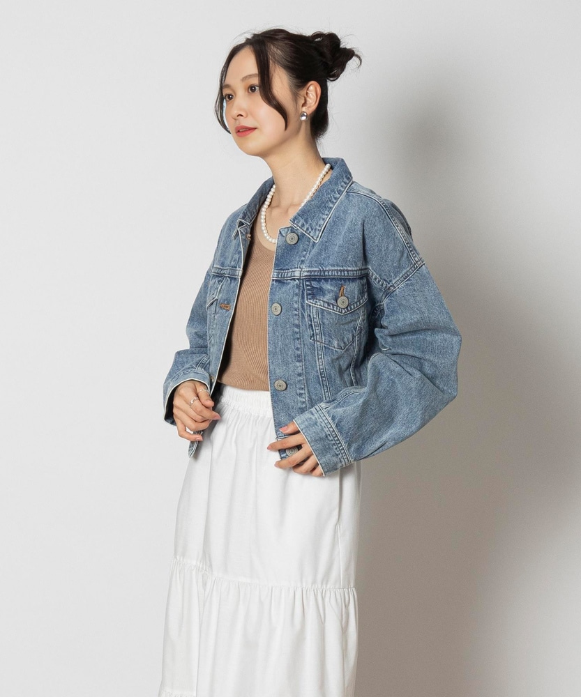 ビッグディティールデニムジャケット(ONE SIZE 淡加工色): ジャケット