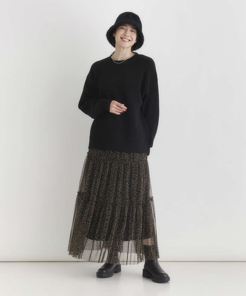 レオパード柄チュールスカート(M ブラウン): スカート｜Right-on公式