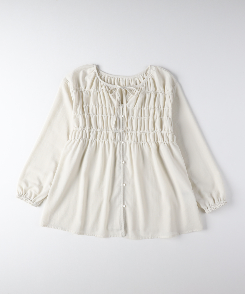 シャーリングブラウス(M キナリ): トップス｜Right-on公式オンライン