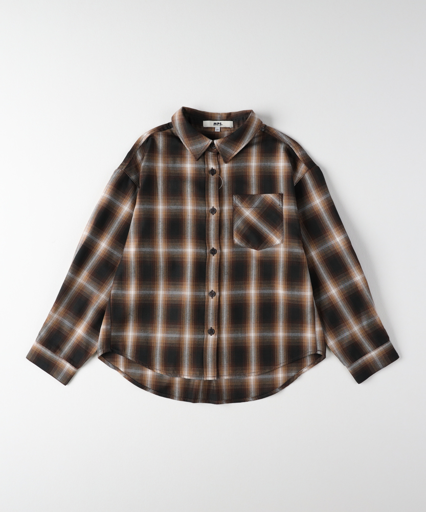 親子でお揃い】オンブレチェックシャツ（1枚で決まる/古着ライク