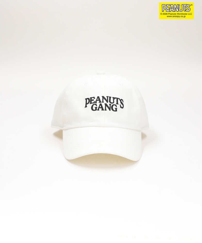 3月中旬販売予定】【PEANUTS】ロゴ刺繍キャップ(ONE SIZE ホワイト