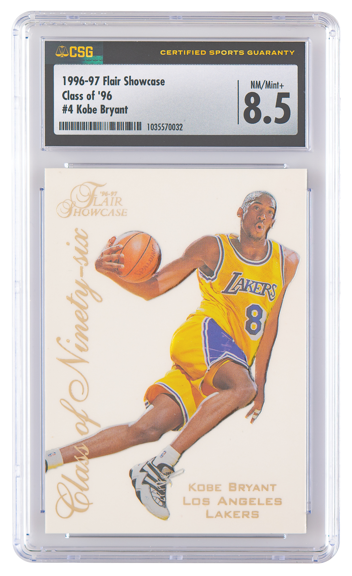 1996 Flair Showcase #4 Kobe Bryant RC CSG NM-MT+ 8.5 | RR Auction