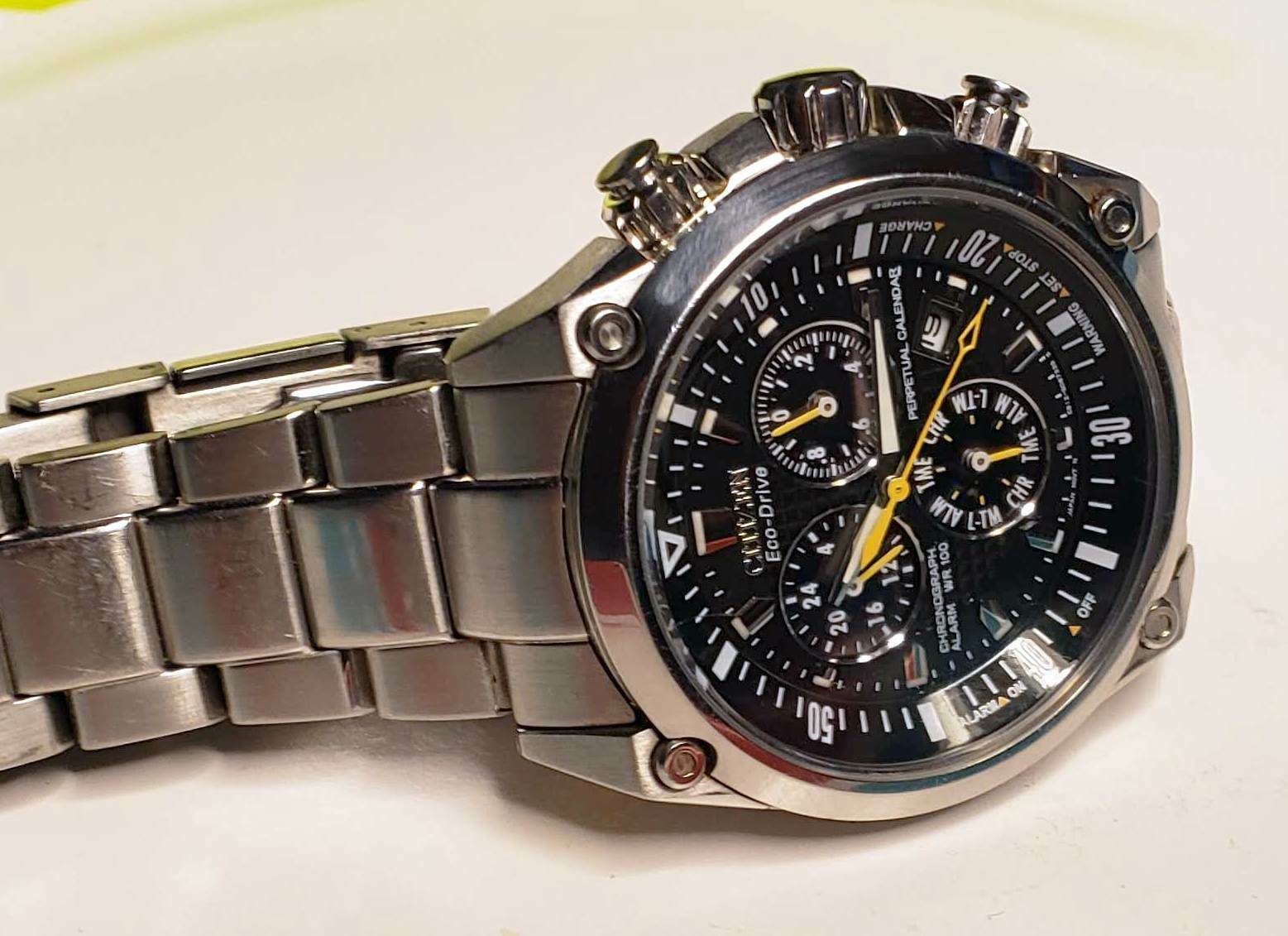 Citizen Eco-Drive Perpetual Calendar Alarm Chronograph E820