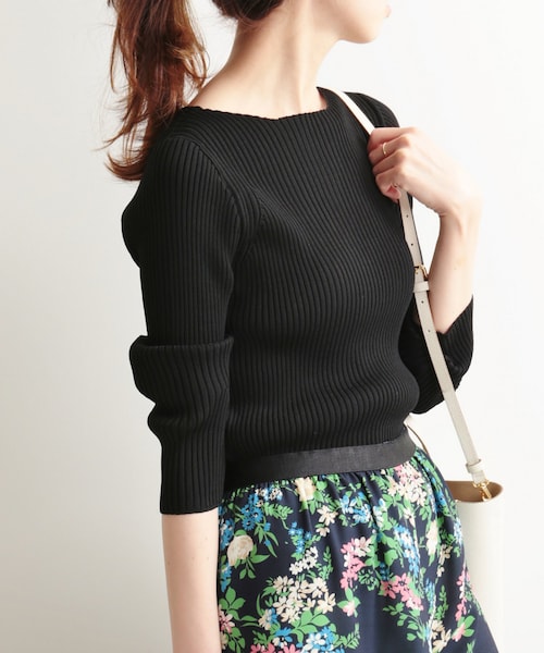 IENA（イエナ）の「《予約》R/N リブボートネックプルオーバー