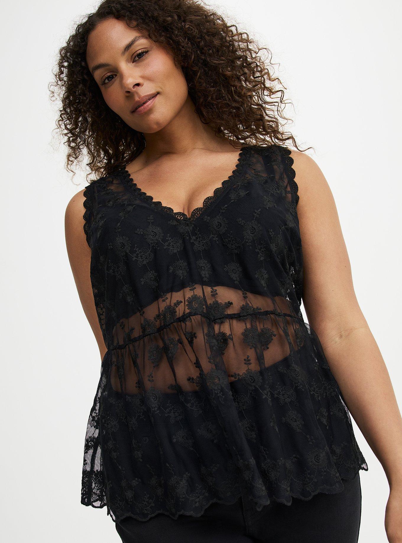 Plus Size - Lace V-Neck Tank - Torrid