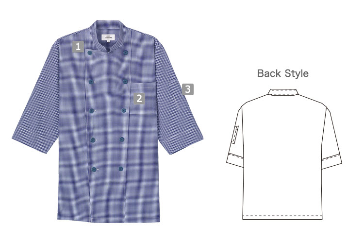 七分袖コックシャツ[男女兼用](31-AS8523) | チトセ株式会社