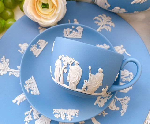 台湾 英国ボーンチャイナ ウェッジウッド ジャスパーブルーレリーフ