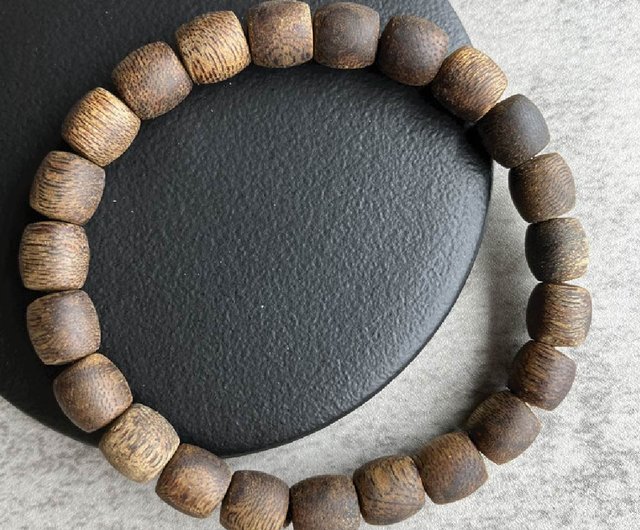 送料無料】台湾 【ドラムビーズ重油タイプ】天然大王奇楠沈香一連