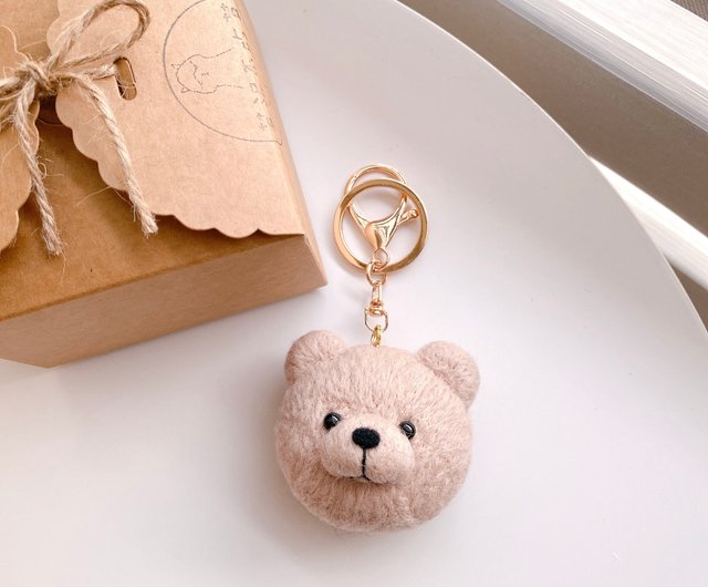 台湾 ウールフェルトテディベアキーホルダー/ピン momoderqq - Pinkoi