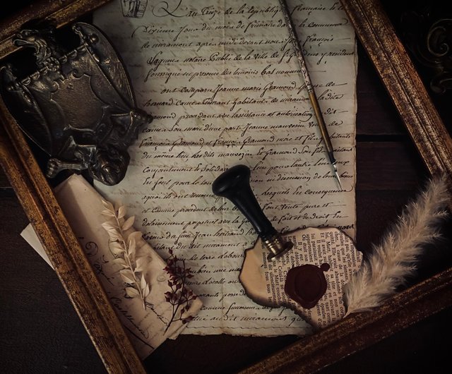 台湾 フランス 19世紀 アンティーク 木製ブロンズ銅印鑑 伯爵蝋/蝋印鑑