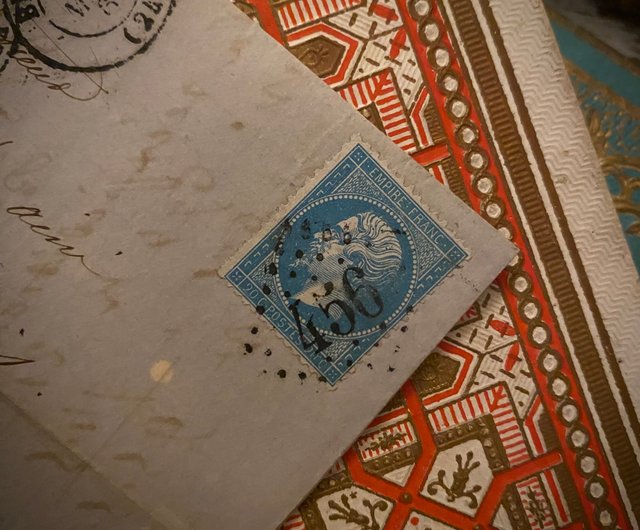 台湾 19 世紀のフランスの手書きのアンティーク手紙（郵便料金付き