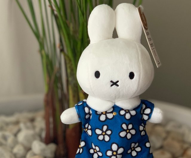 台湾 オランダ Bon Ton Toys | ミッフィー ぬいぐるみ ブルー 花柄