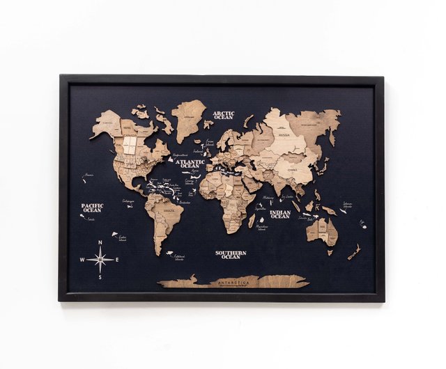 ウクライナ 額入りウォールアート、3Dトラベルマップボード