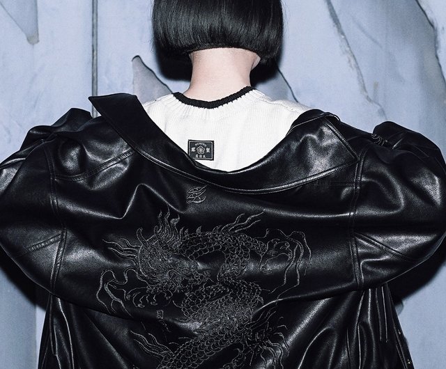 送料無料】ドラゴン刺繍レザージャケット｜チャイナ｜ヴィンテージ風