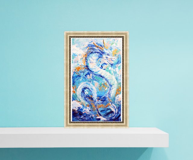 1点物原画】青いドラゴン 青龍 絵画 / infinity artist NAO INFINITY