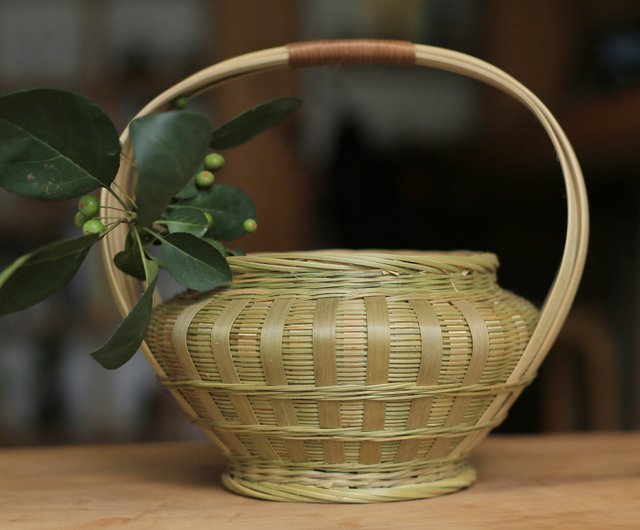 竹編みシリーズ | 蓋付きの小さなポータブル竹バスケット、自然で環境