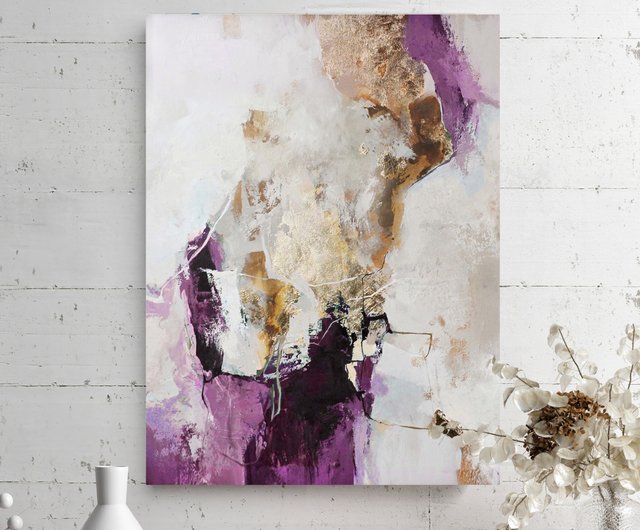 送料無料 25%OFF】ウクライナ 紫の抽象画 | 抽象的な紫の壁アート | 紫