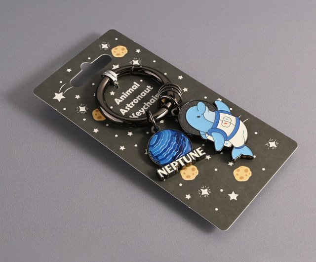 台湾 アニマル宇宙飛行士蓄光キーホルダー / 海王星 X イルカ Onlygo