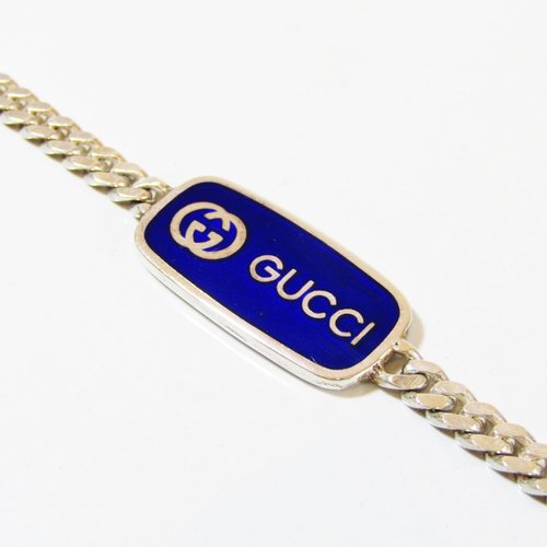 OLD GUCCI オールドグッチ ヴィンテージ シルバー925 ブルーエナメル