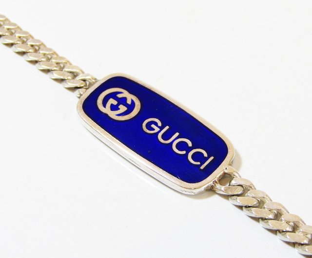 OLD GUCCI オールドグッチ ヴィンテージ シルバー925 ブルーエナメル