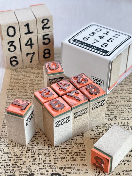 ビンテージな数字スタンプセット0〜9 222-niiniini- | 印鑑・スタンプ