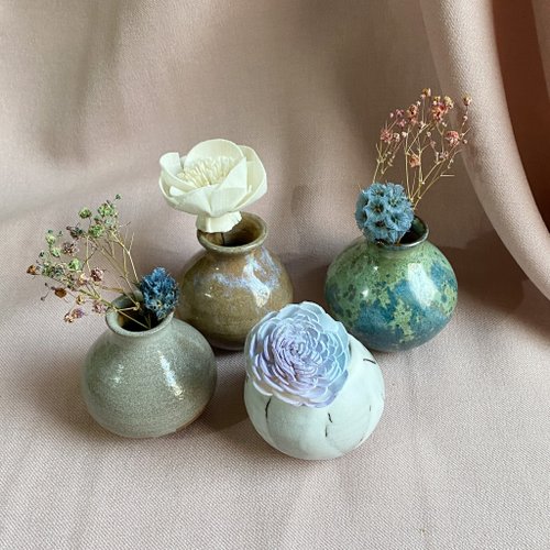 台湾 手作り陶器5〜6.5cmミニ花瓶フラワー-シングルセール/卒業ギフト