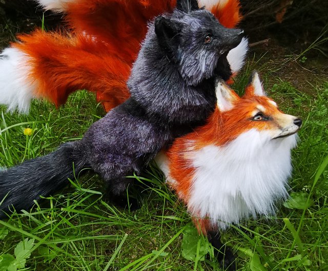 アゼルバイジャン 赤いキツネFOX 9尾BJDアートドールポーズ可能