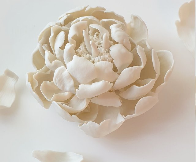 ロシア 磁器の花磁器牡丹磁器彫刻彫刻花ハンドモルディ Snow petals