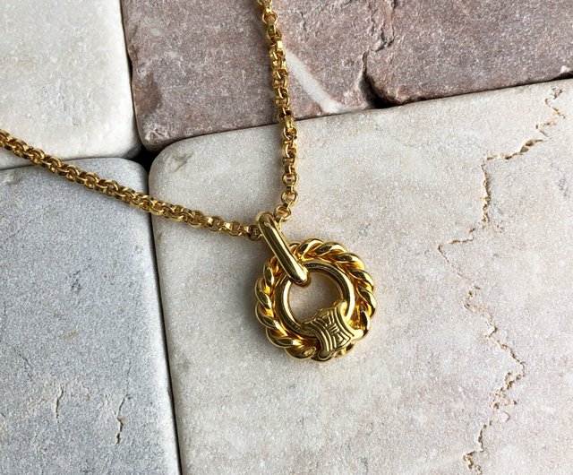 日本直送 名牌中古包 】CELINE セリーヌ ネックレス ゴールド ブラゾン