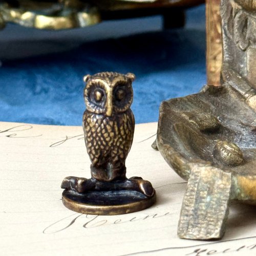 送料無料】台湾 * 50825-希少なフランスアンティーク 真鍮製ミニ両面