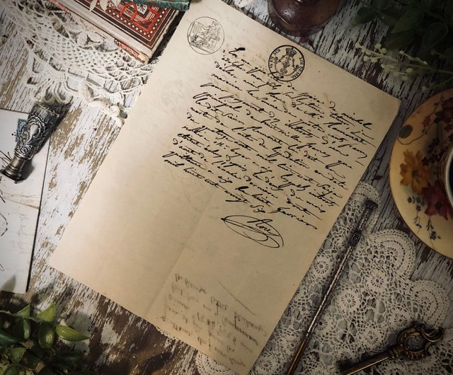 25%OFF】台湾 19世紀フランス 百年物 印紙手書き書類 5点アソート ct