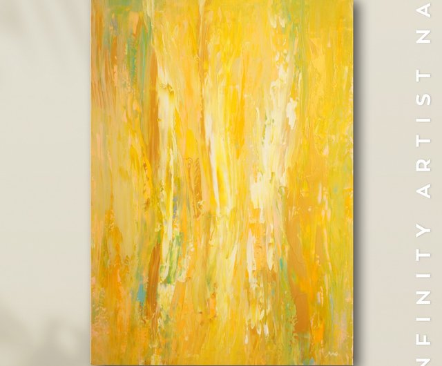 抽象画】黄色 流れ 静寂 落ち着き ホテルライク INFINITY ARTIST NAO