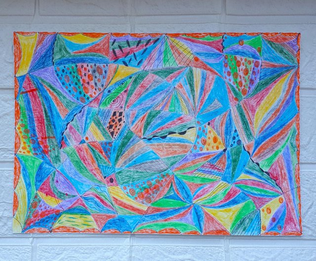 送料無料】ロシア 抽象画 #2028、鉛筆による抽象画 アートワーク