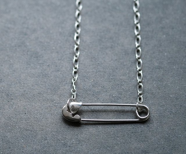 両吊り 安全ピン ネックレス シルバー925 メンズ ユニセックス cloud