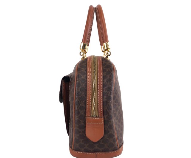 日本直送 名牌中古包 】CELINE セリーヌ マカダム ブラゾン レザー