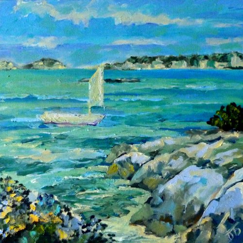 20%OFF】ロシア キャンバスに海景油絵 - オリジナルの海のアート