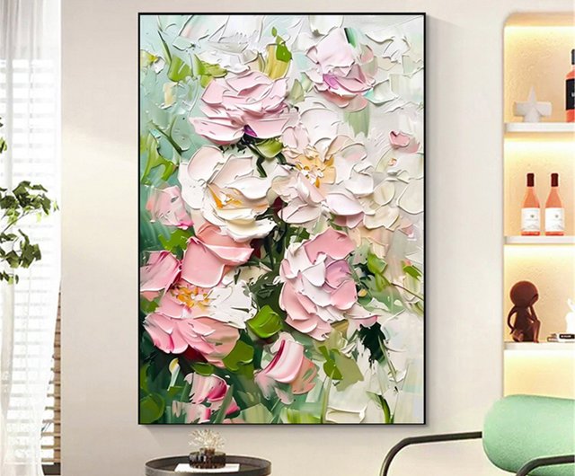 送料無料】夏の花手描き油絵/抽象画/オリジナル製品/装飾画/吊り下げ画