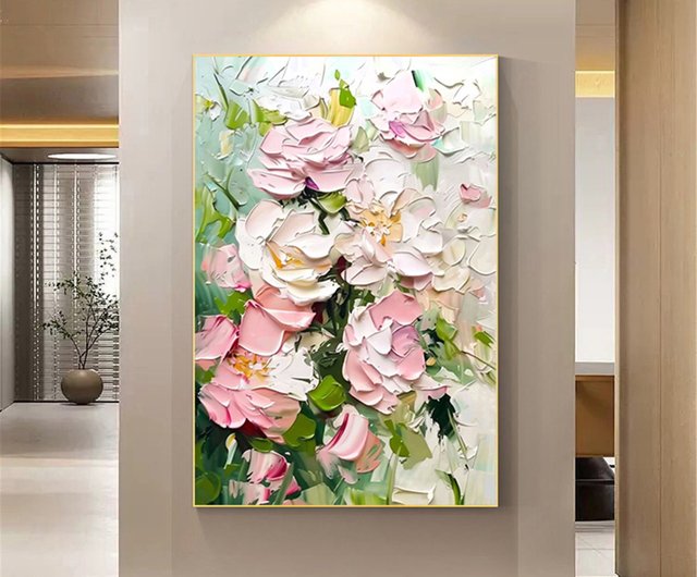 送料無料】夏の花手描き油絵/抽象画/オリジナル製品/装飾画/吊り下げ画